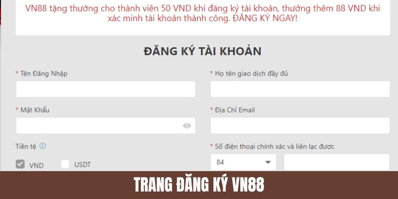 Trang đăng ký vn88